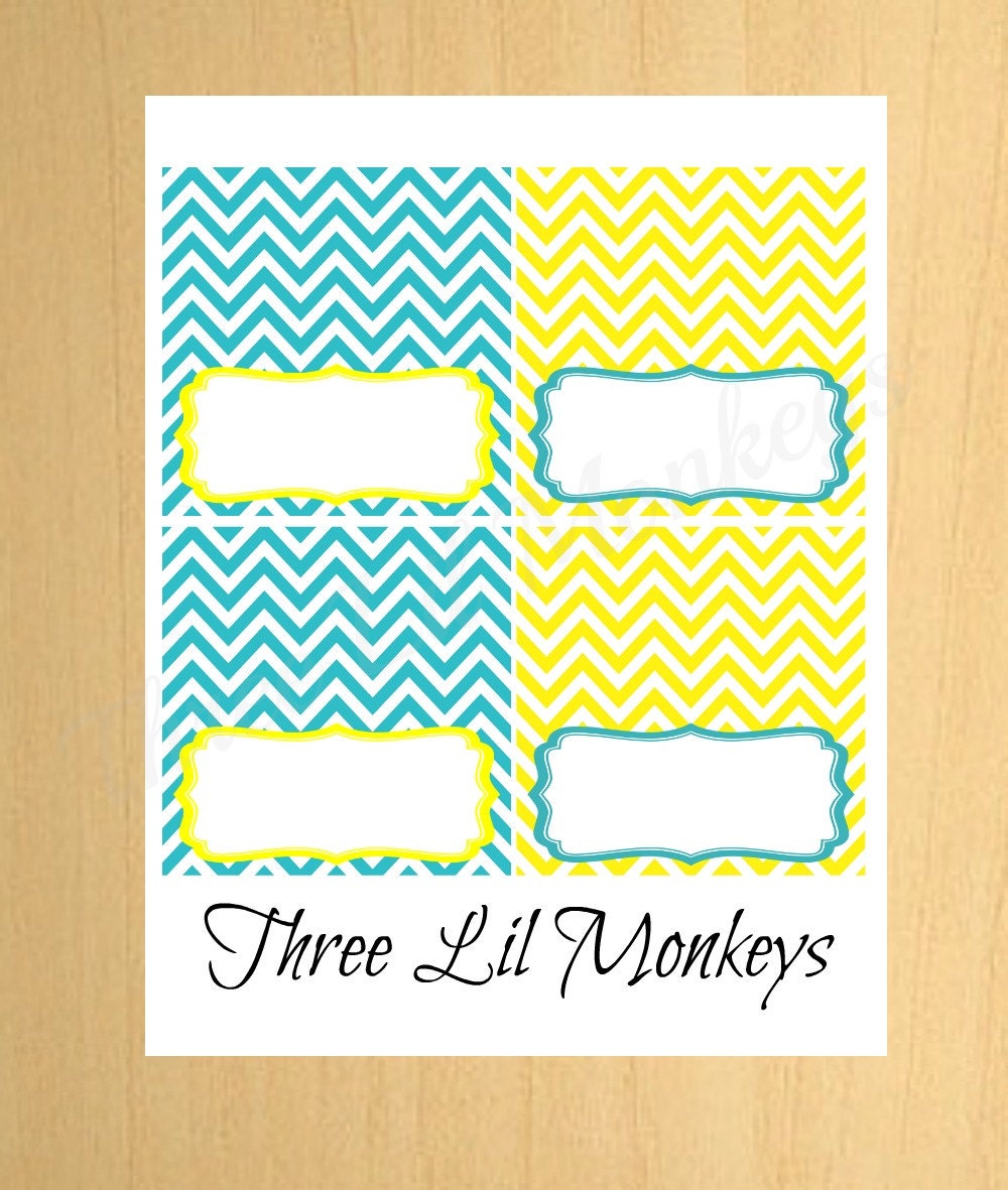 DIY Printable Yellow and Teal Food Labels Il_170x135