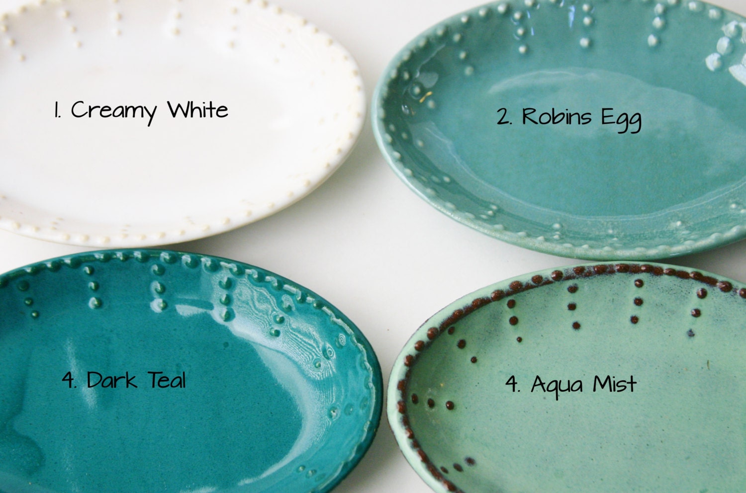 Dinnerware Set for 4 - 16 Peices - Aqua Mist - Dinner Salad Dessert Bread Plate and Bowl - French Country