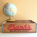Vintage Frank's Wood Crate Shelf Box with Metal Straps.