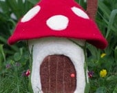 Waldorf Needle Felted Woodland Mushroom House OOAK