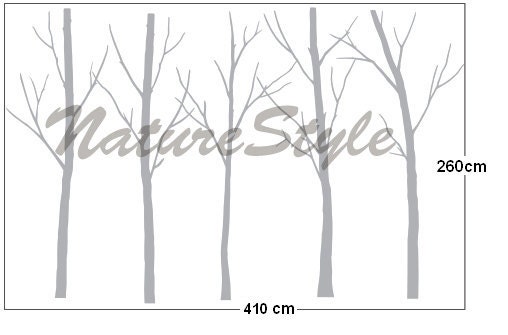Wall Decal tree wall decal nursery wall decal baby wall decal winter tree wall decal children  baby decal-Five Winter Trees