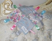 Tea Cakes Floral Paisley Vanilla Lovey with ribbons and minkey back