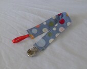 Rainbow Dots Blue Pacifier Clip