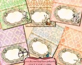 ALICE NAME CARDS digital collage sheet, Alice name place Alice decoration party printable