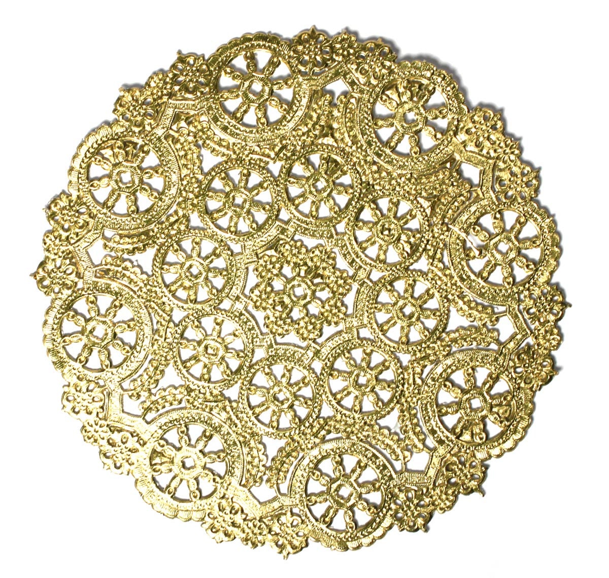Gold medallion doilies- 24 doilies- 5 inch, gold and perfect for the holidays