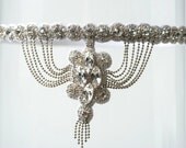 Wedding Garter Rhinestone Crystal Couture Bridal Garter "Aurora"