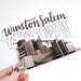 SALE Winston Salem Postcard, Modern Calligraphy, Hand Lettered, North Carolina, City Photography, Industrial Photo, WSNC, Single