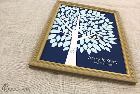 Unique Wedding Guest Book - The Wishwik Tree - A Peachwik Interactive Art Print - 100 guest sign in