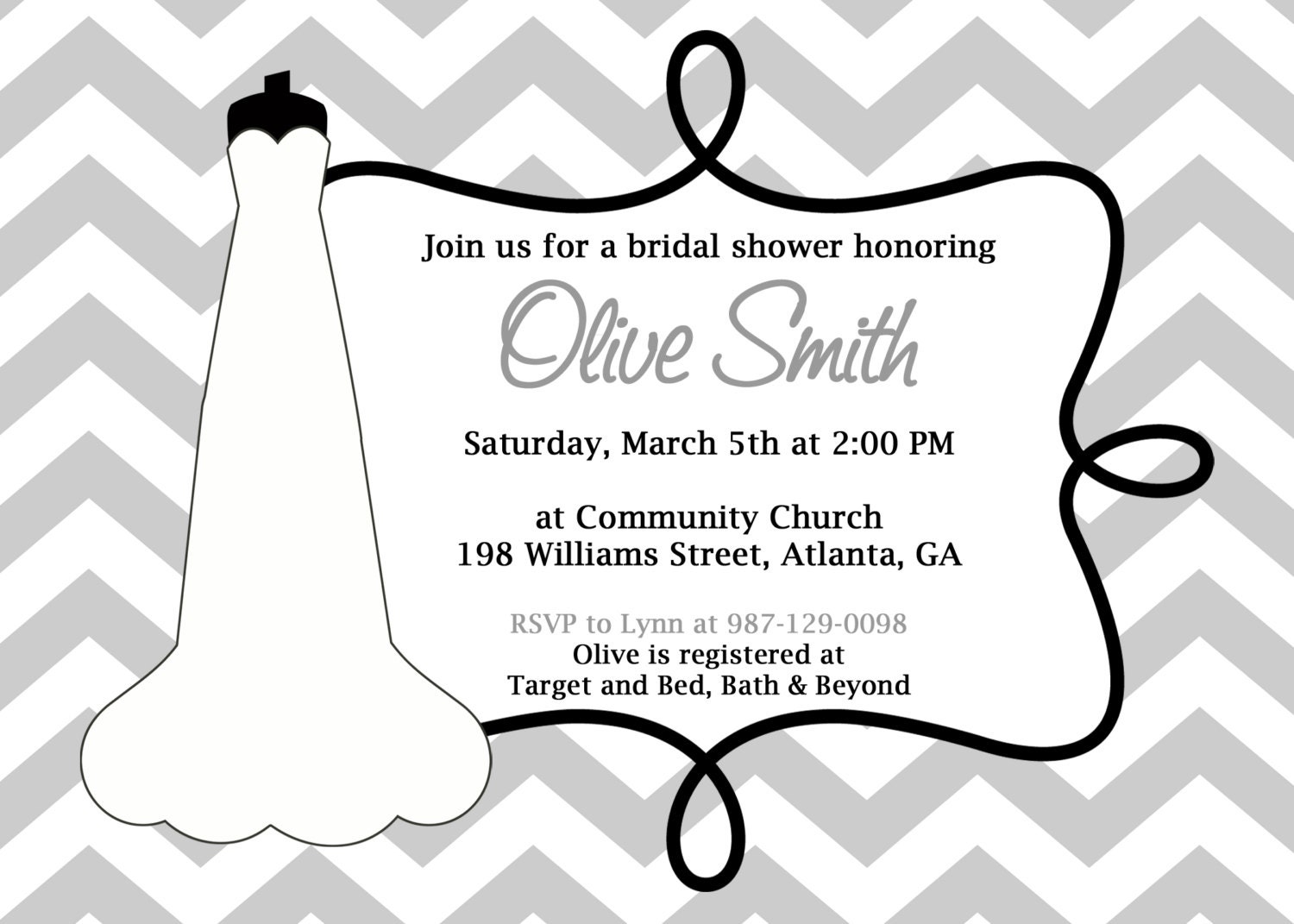 Printable Wedding Shower Invitation. Bridal Shower Invite. Printable DIY Invitation. Il_570xn