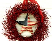 Large PATRIOTIC FLAG Door Wreath-Star Wreath-Summer Wreath-4th July Wreath-Scented Vanilla Cinnamon-CUSTOM choose Scent-Ribbon-Star
