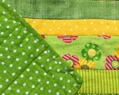 Green and Yellow Crib Quilt Baby Blanket