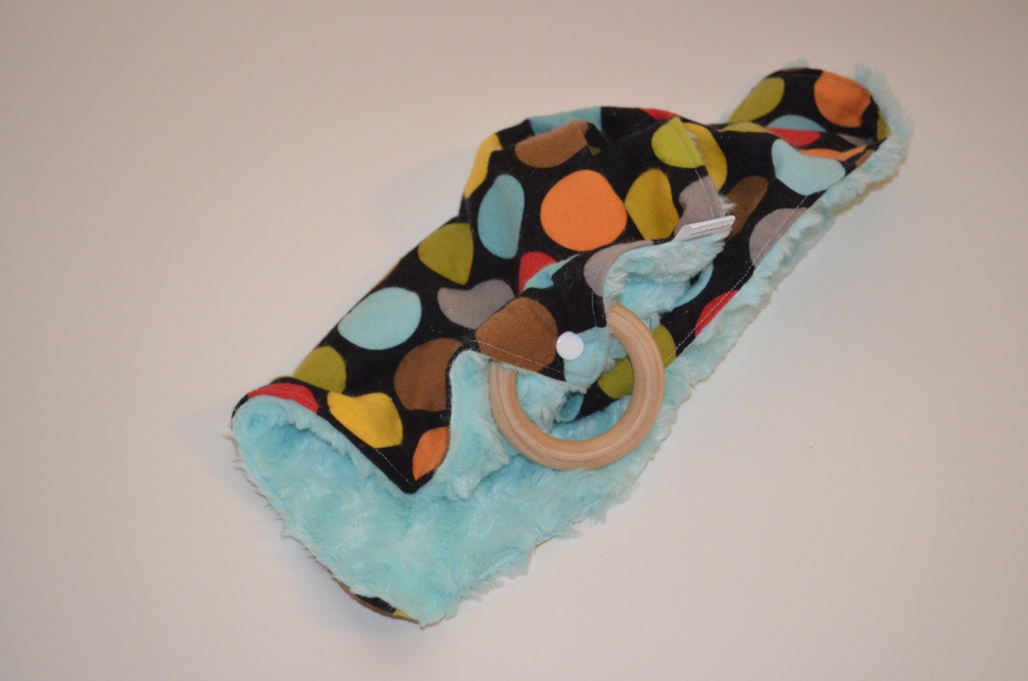 Lovie Teether - Polka Dots and Rosette Minky