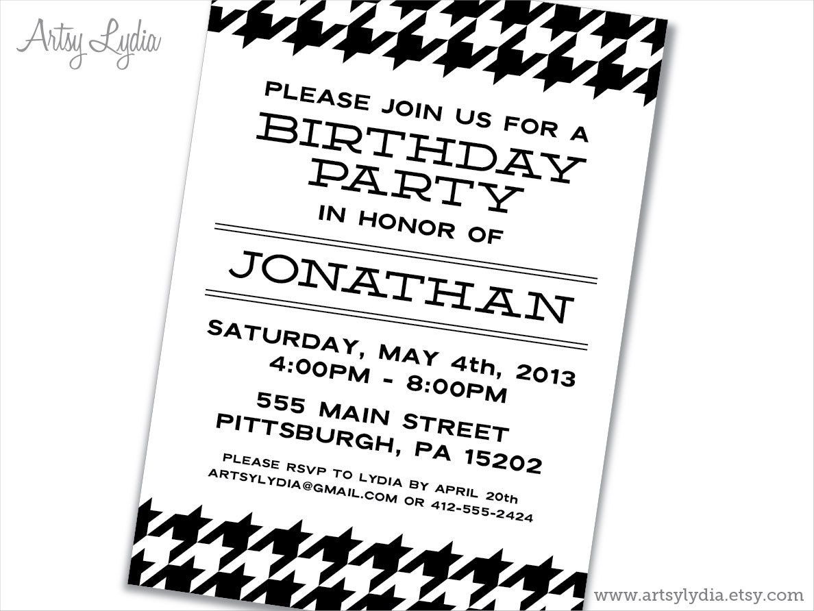 Houndstooth Invitation: DIY Party Printable