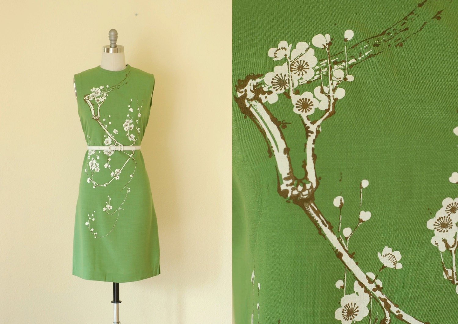 vintage 1960s dress / 60s floral print shift dress / size medium
