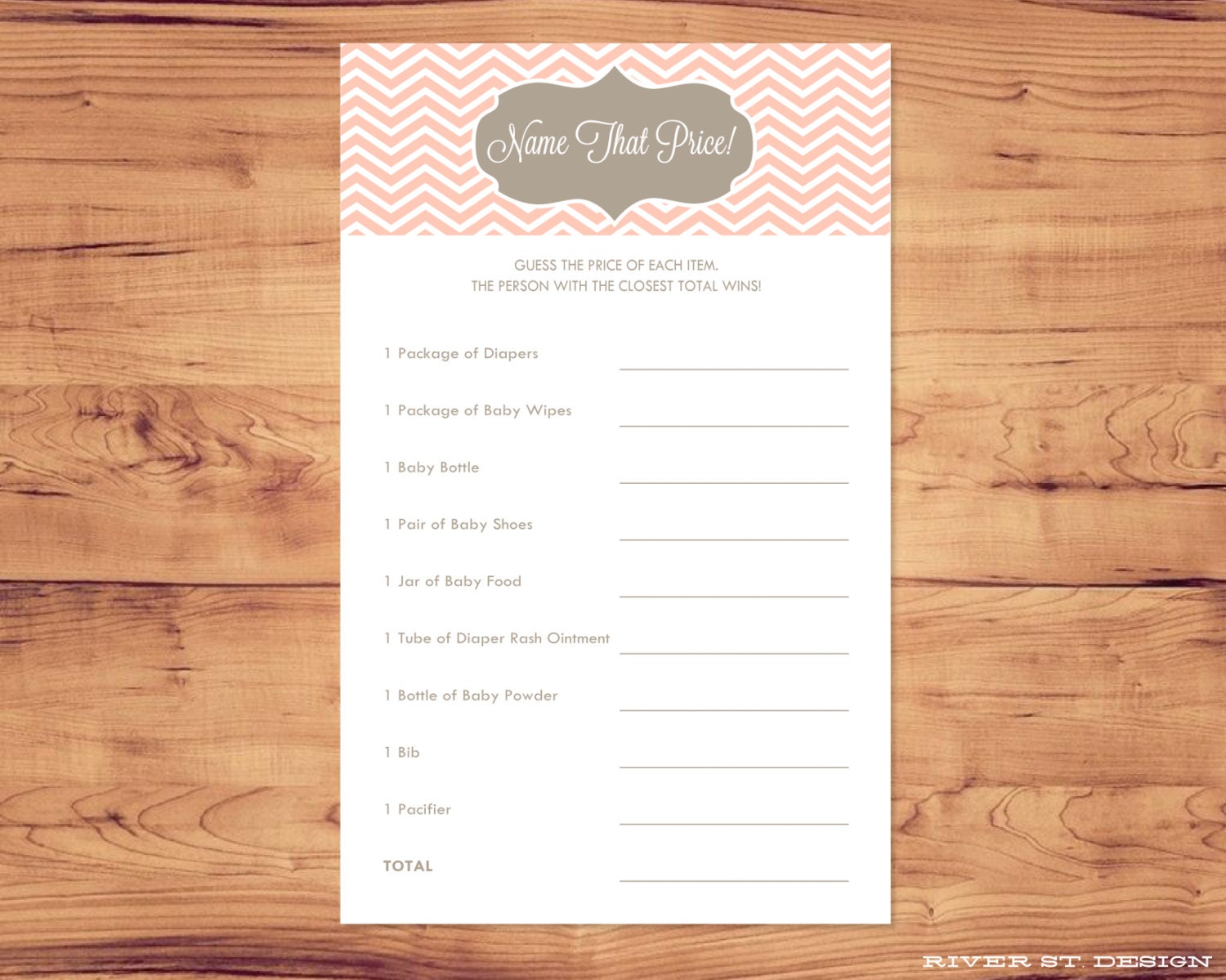 Printable Baby Shower Game - Name That Price