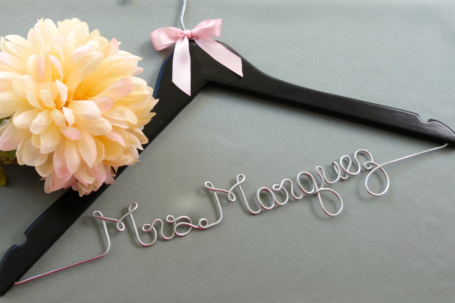 Bridal Hanger, BLACK Hanger, Personalized Hanger, Name Hanger, Bridal Shower Gift