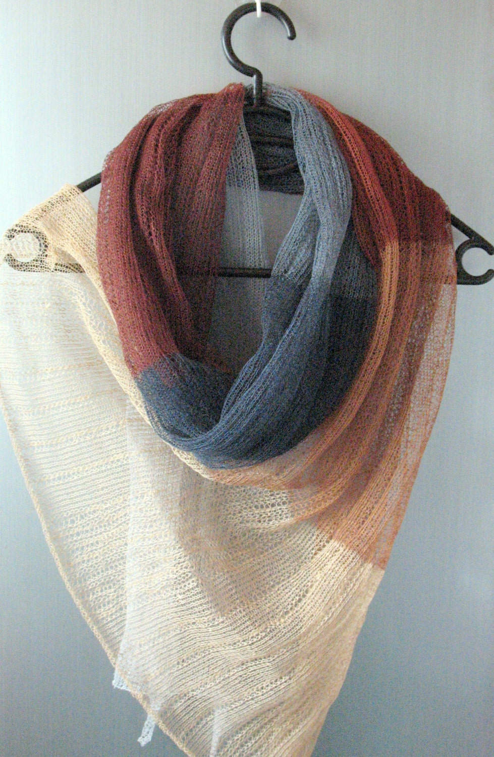 Linen Scarf Shawl Wrap Stole Beige Brown Gray White Multicolored, Light, Transparent. . .