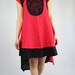 Women Summer dress asymmetric ethnic linen dress in Red