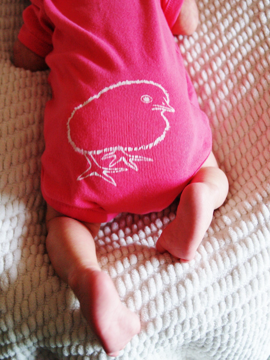Chicky Butt - Baby Onesie - Hand Screen Printed On Pink Cotton Onesie