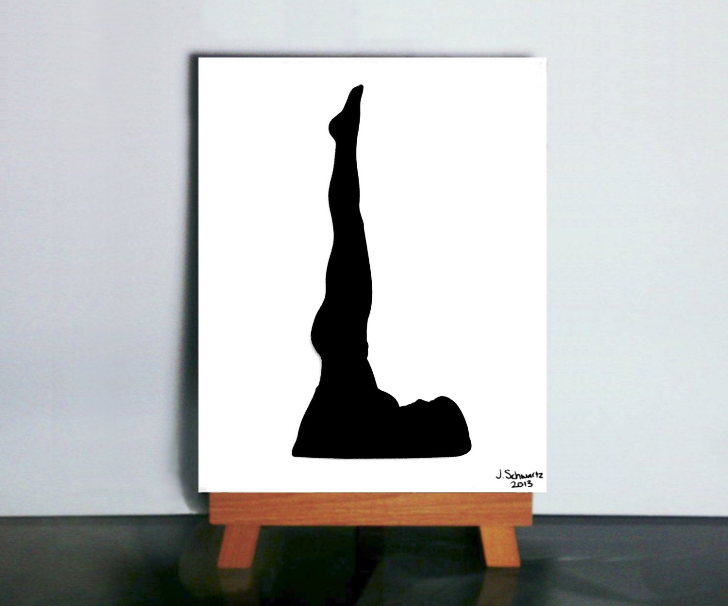 Shoulder Stand Yoga Pose Silhouette, Paper Cutting Art