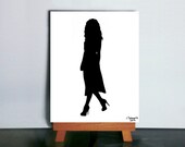 Woman Silhouette, woman in heels art, black and white art