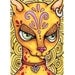 Original ACEO Cat, Yellow Guardian Cat Illustration