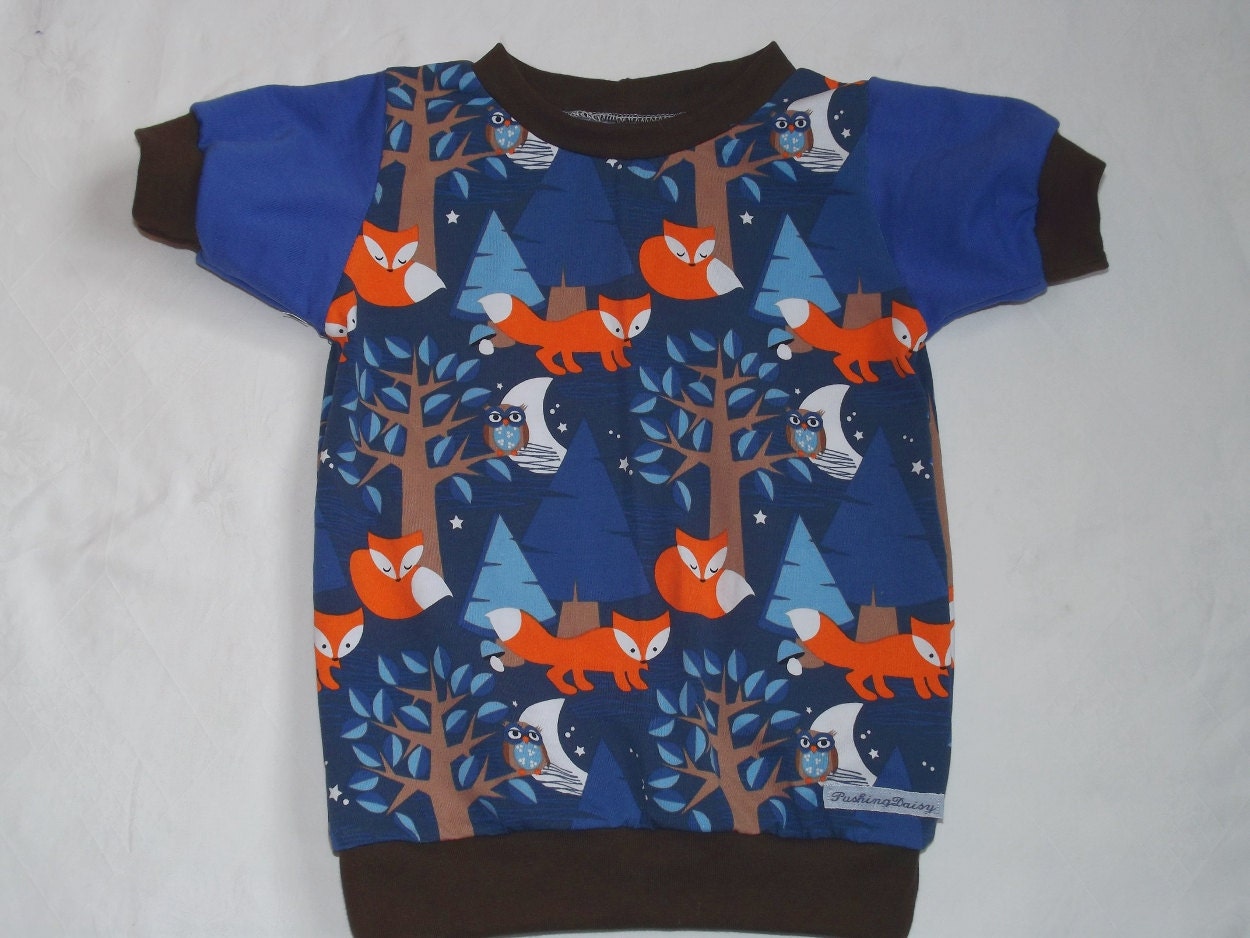 Fox es and Owls  .. Tshirt Summer Retro  Sz 2-3 Years (EU Sz 92-98)