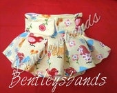Birdies on Yellow Medium female dog diaper in season diaper panty