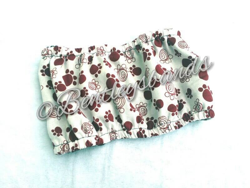 1 Pawprints u pick size  male dog diapers belly bands with elastic sides