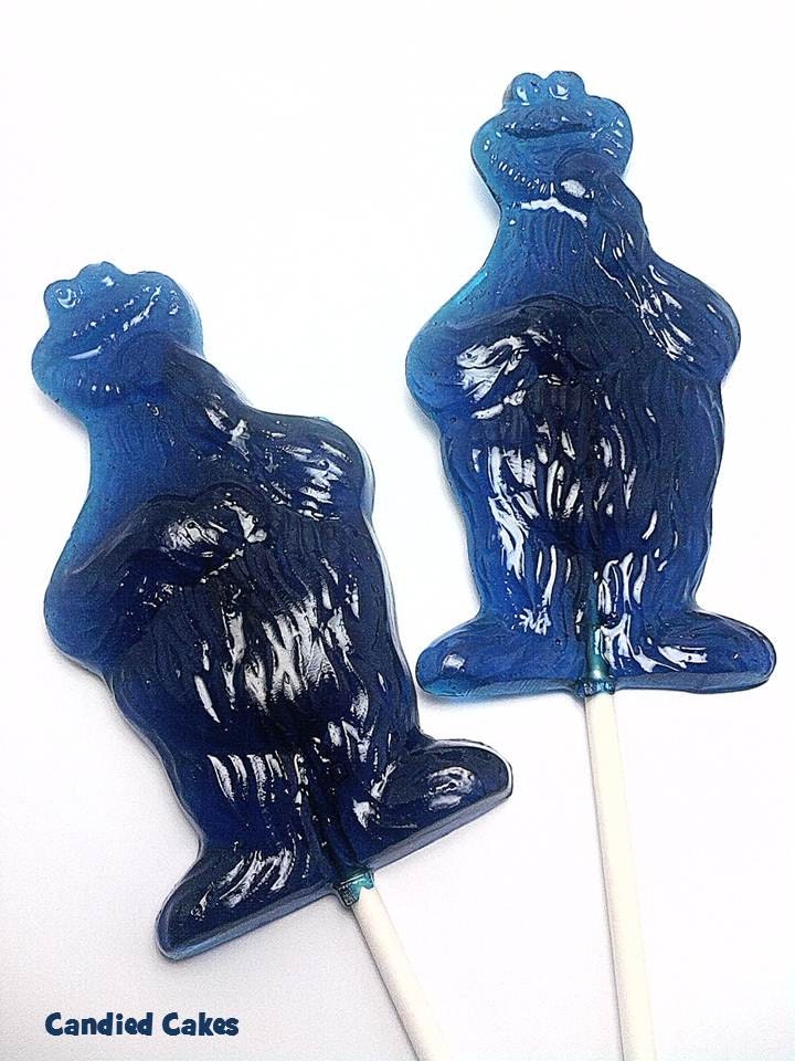 Buy 5 Get 5 Free -  COOKIE MONSTER LOLLIPOPS -  Hard Candy - Sesame Street