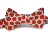 Coral/Orange Polka Dot Bow Tie