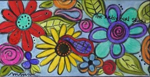 6x12 Handpainted Floral Art Print