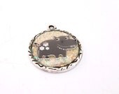 Resin hippo glitter pendant - wildlife you can wear