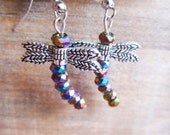 Dragonfly AB Glass Beaded Earrings