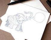 Customizable Elephant Greeting Cards - (Set of 8)