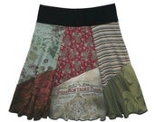 Grand Montagne Fleur Boho Chic Hippie Skirt Women's Medium Large upcycled t-shirt clothing from Twinkle