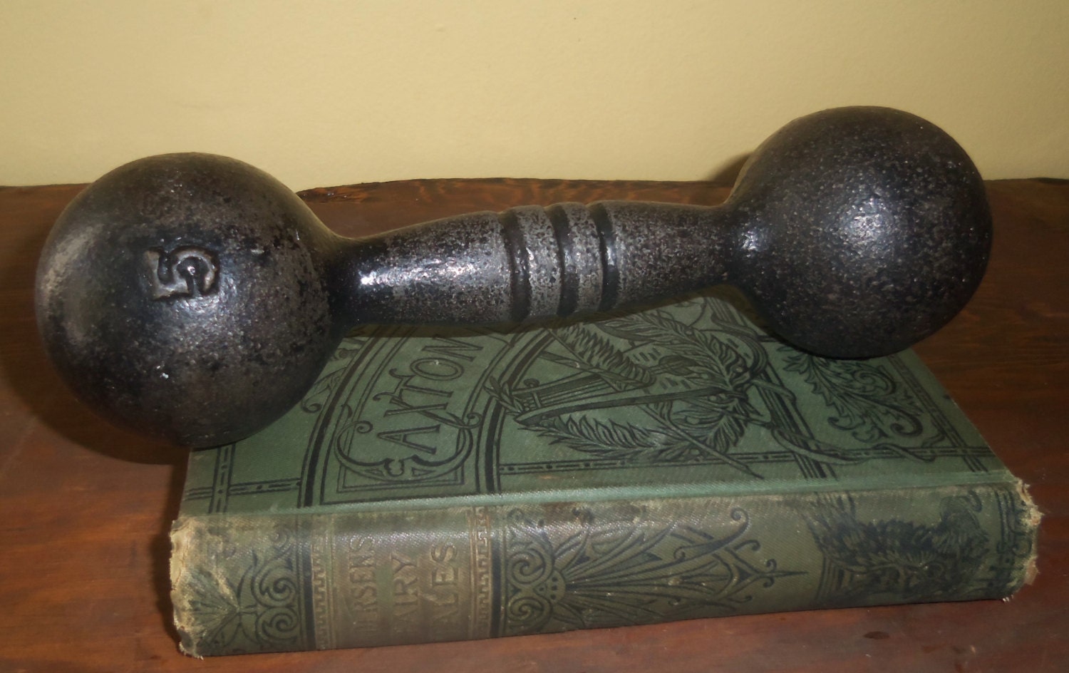 Vintage Iron Weight Dumbell Number 5