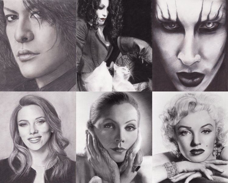 Commission me to draw by hand 8.5x11 Portrait - Charcoal/Ink/Pencil - Only 50 dollars