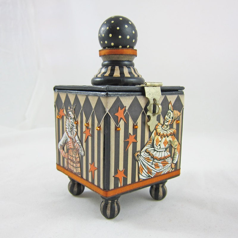 Night Circus Trinket Box with Clowns