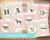 Vintage Farm Fresh Personalized Birthday Party Banner