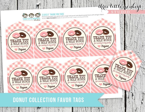 Donut Shop Favor Tags Il_570xn