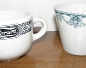 Shenango Coffee Cups RARE Forum Cafeteria and Nassau Restaurant Train Dishes 1920s Farm Fresh Pick