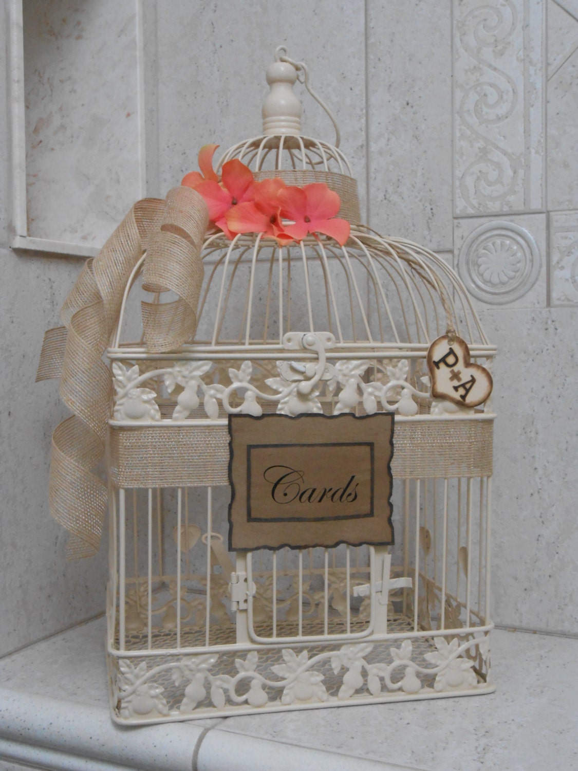 Large Wedding Birdcage Card Holder / Wedding Card Box / Wedding Decor