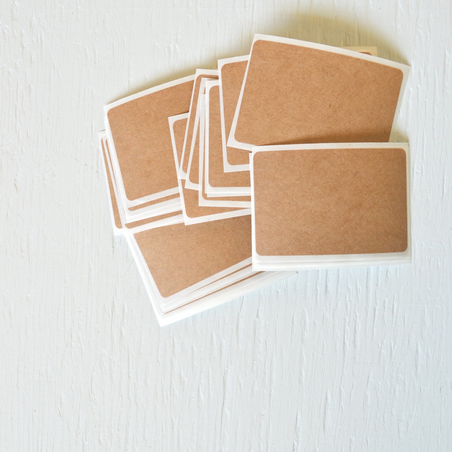 25 KRAFT rectangle stickers, 2 x 3 inches