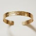 brass bangle cuff bracelet // hand formed & stamped // ajustable // "SOL"