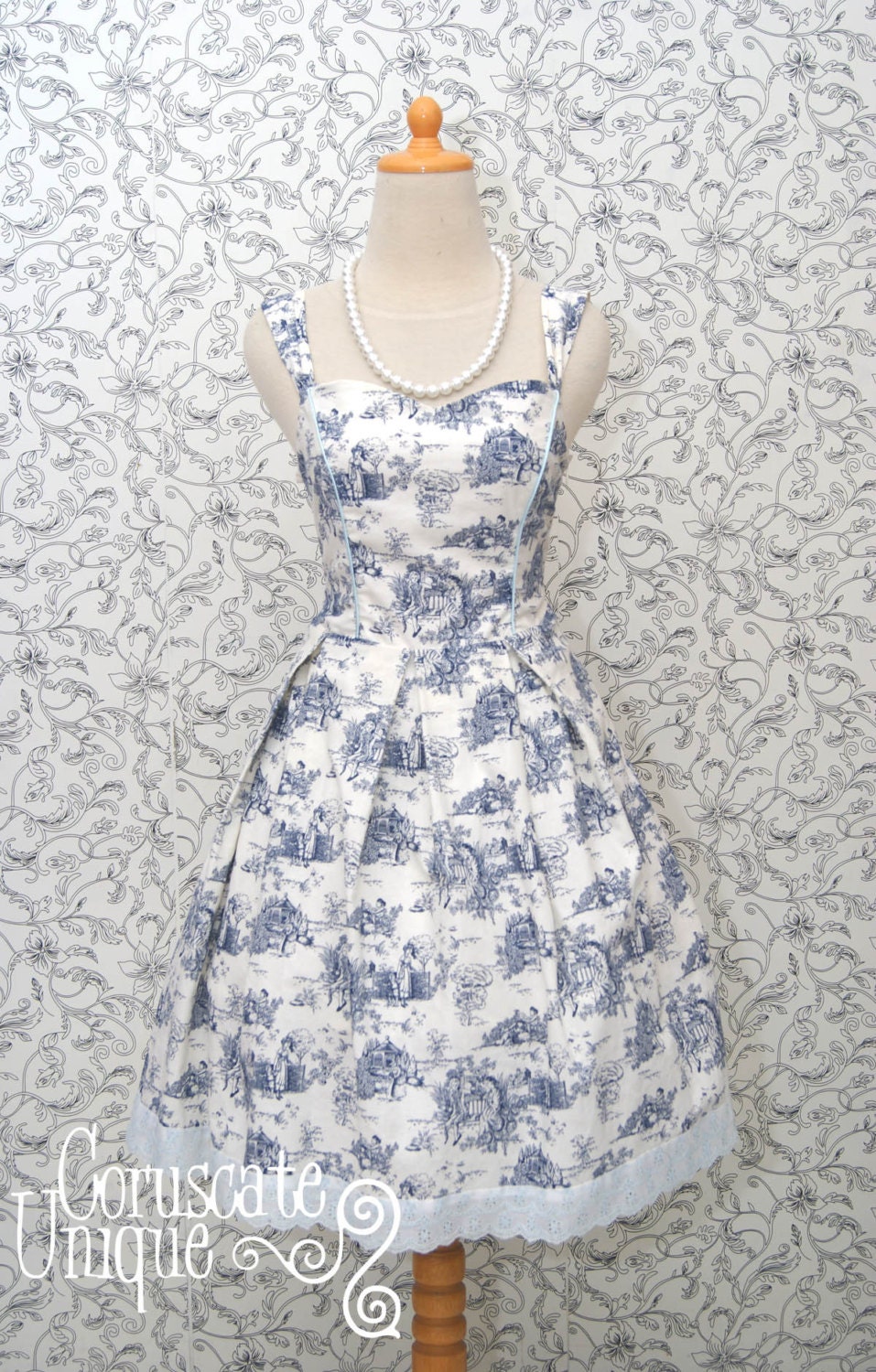 Classic White Dress With Victorian Era Fabric Pattern Sweetheart Neckline
