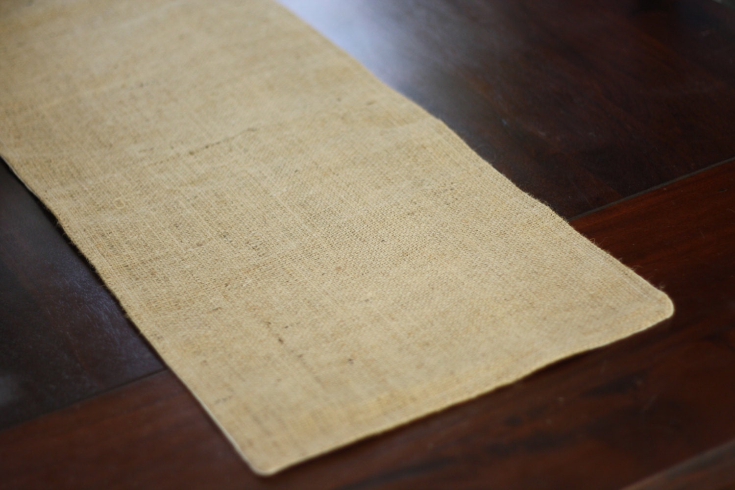 Burlap table runner- fully lined and reversible with muslin 8 x 12