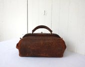 Antique Doctors Bag, Nurse Bag, Leather Doctors Bag, Small Doctors Bag, Brown, Steampunk, Reenactment