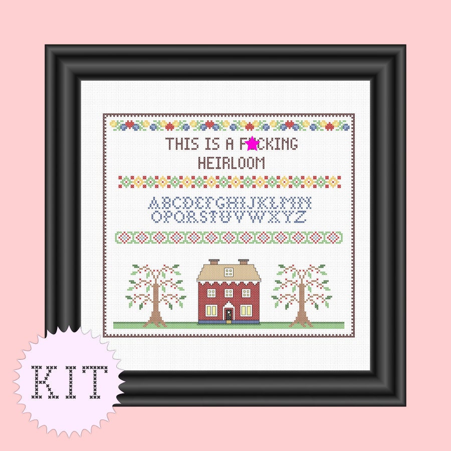 Cross Stitch KIT Heirloom Sampler