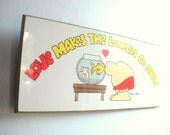 Valentines Day Ziggy Plaque and Wall Hanger, vintage 1970s